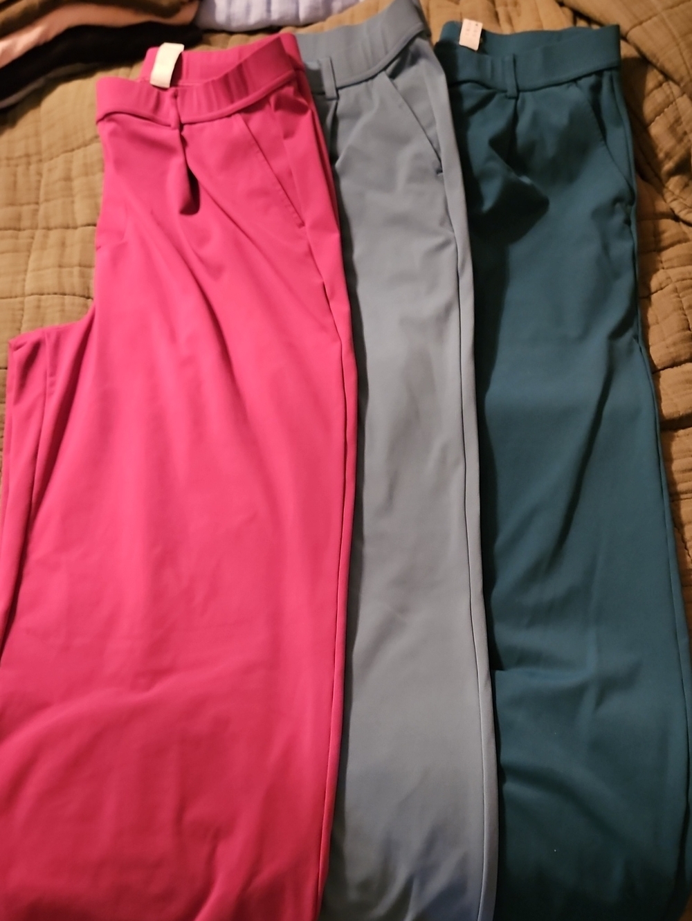 HALARA High-Waist Straight Trousers in Pink, Dark Teal,  and Light Blue